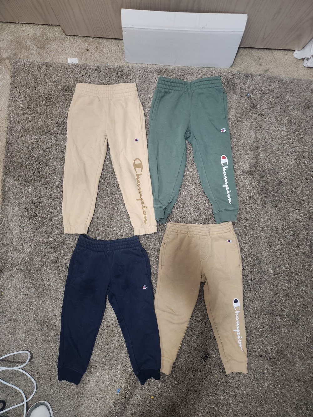 Champion Kids Sweatpants 4-Pack in Tan, Green, Navy
